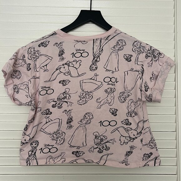 Disney Sketches Crop Top w/ knot detail. Pink - Picture 4 of 4